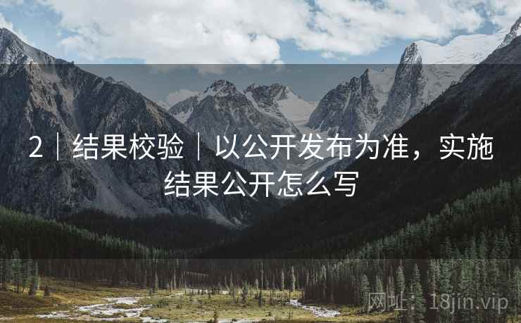 2｜结果校验｜以公开发布为准，实施结果公开怎么写